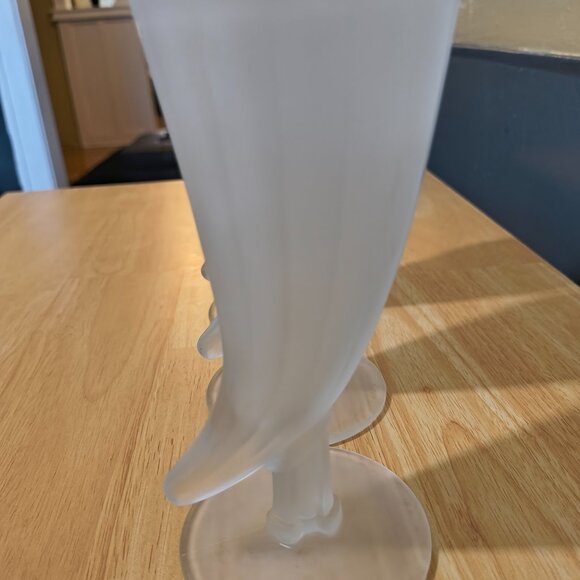 3x FROSTED GOBLET GLASS SET - Picture 4 of 4